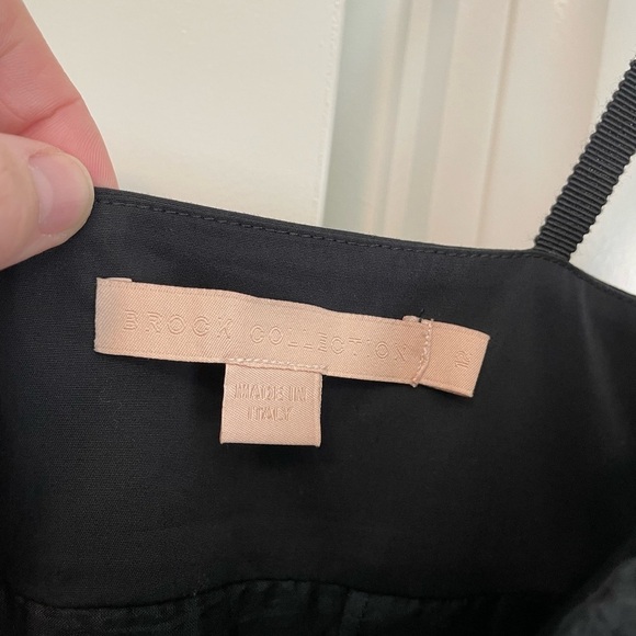 Brock Collection lace trimmed stretch cotton dress in black size 12 - Picture 11 of 11